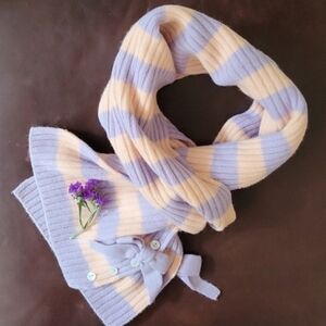 NWOT Portolano Lambswool & Angora Blend Striped Scarf